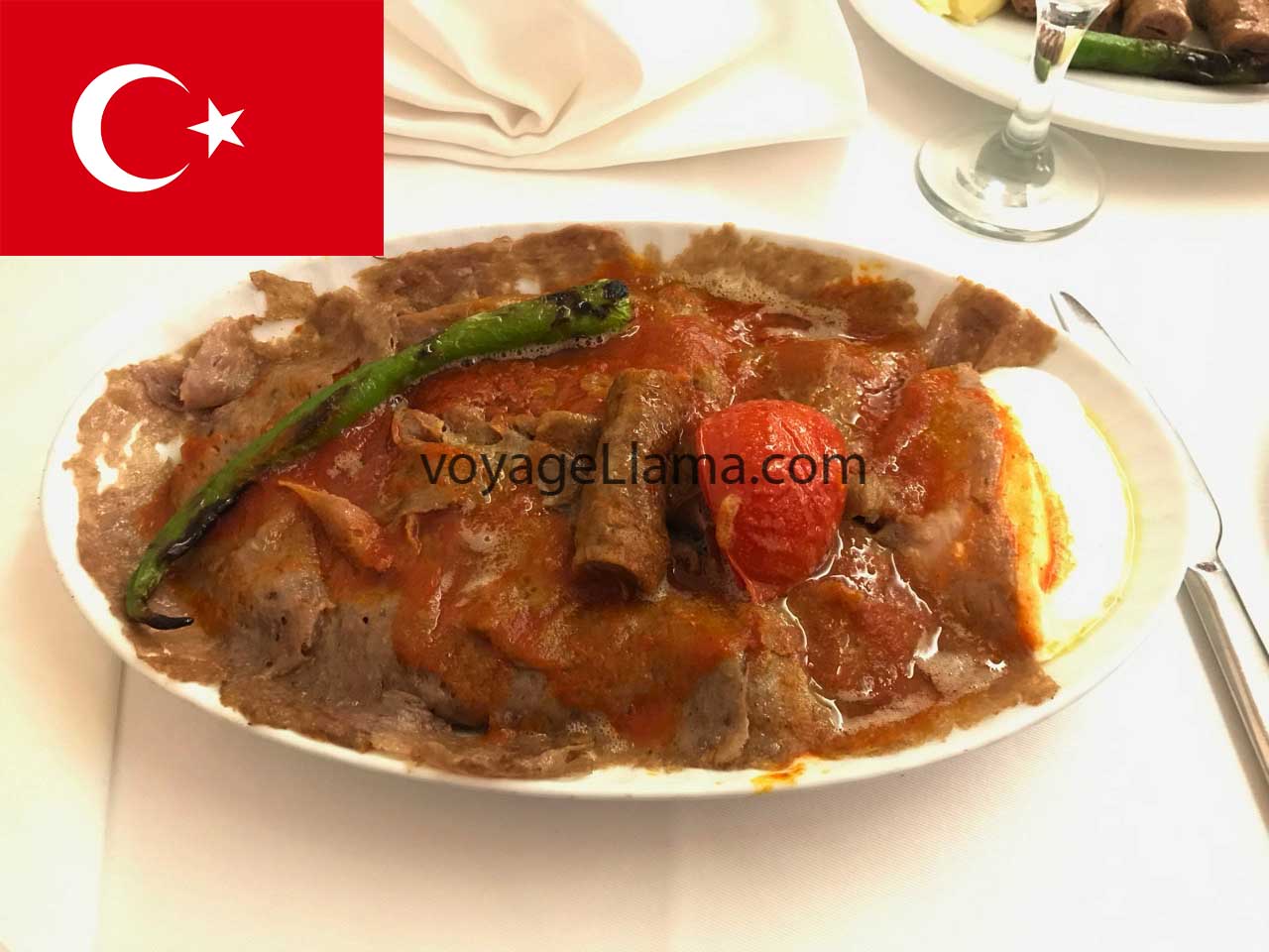 Iskender with flag of Turkey