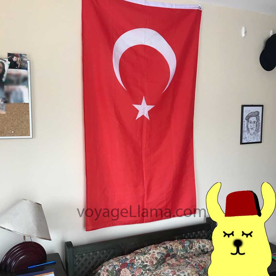 Turkish Flag on Bed