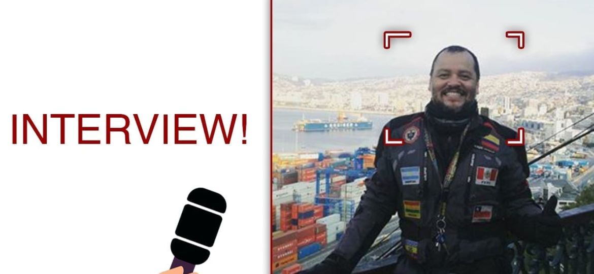Hand with microphone. Focus tv interview, live news broadcast vector concept with viewfinder and mic