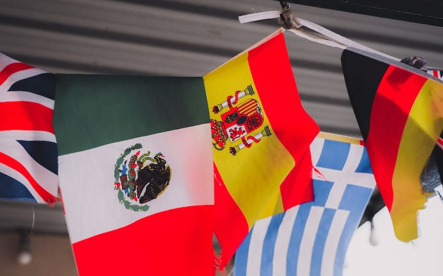 close up photo of flags